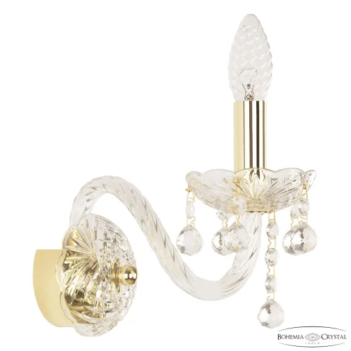 Бра 108B/1/165 G Bohemia Ivele Crystal без плафона на 1 лампа, основание золотое прозрачное в стиле классический balls