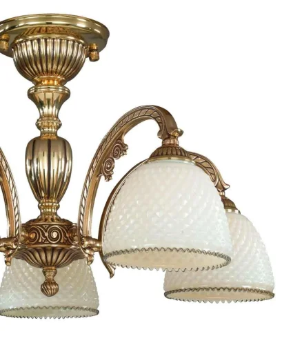 Люстра потолочная PL 7125/5 Reccagni Angelo белая на 5 ламп, основание золотое в стиле классический  фото 3