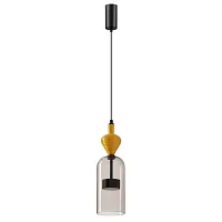 Светильник подвесной LED Palleta 5046/12LB Odeon Light бежевый коричневый 1 лампа, основание чёрное в стиле современный 