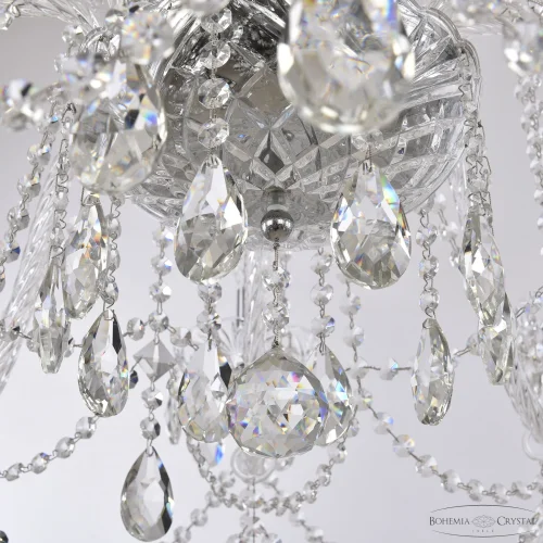Люстра подвесная 1411/10/360 Ni Bohemia Ivele Crystal без плафона на 10 ламп, основание никель прозрачное в стиле классический sp фото 5