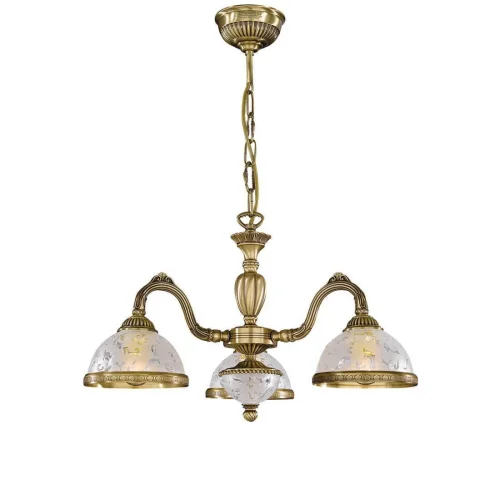 Люстра подвесная  L 6202/3 Reccagni Angelo белая на 3 лампы, основание античное бронза в стиле классический 