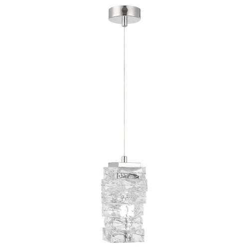 Светильник подвесной ROLANDO SP1.2 CHROME Crystal Lux прозрачный 1 лампа, основание хром в стиле   фото 2