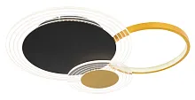 Светильник потолочный LED Senna 67261-36 Globo золотой 1 лампа, основание чёрное в стиле минимализм хай-тек кольца