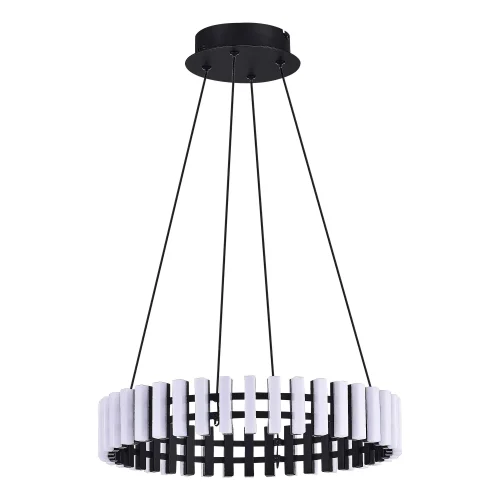 Люстра подвесная LED Estense SL6203.403.25 ST-Luce белая на 1 лампа, основание чёрное в стиле хай-тек  фото 2