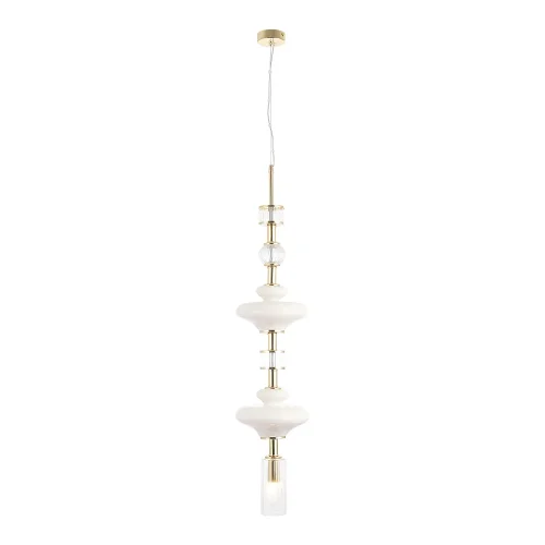 Светильник подвесной VALENCIA SP1.1 GOLD Crystal Lux белый прозрачный 1 лампа, основание золотое в стиле современный  фото 2