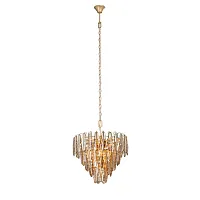 Люстра подвесная V5349-8/6+3+3+1 Vitaluce янтарная на 13 ламп, основание золотое в стиле классический современный 