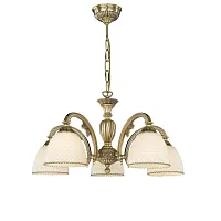 Люстра подвесная  L 7005/5 Reccagni Angelo белая на 5 ламп, основание античное бронза в стиле классический 