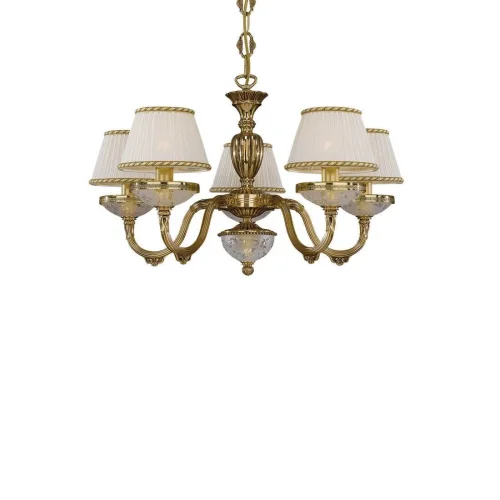 Люстра подвесная  L 6502/5 Reccagni Angelo белая на 5 ламп, основание золотое в стиле классический  фото 3