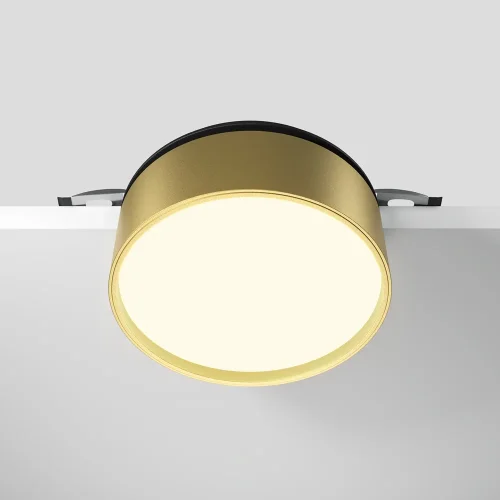 Светильник точечный LED Onda DL024-18W3K-BMG Maytoni матовый золото 1 лампа, основание чёрное в стиле современный хай-тек круглый фото 2