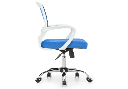 Компьютерное кресло Ergoplus белое / голубое 1971 Woodville, синий/сетка, ножки/хромированный металл/хром, размеры - *1010**** фото 4