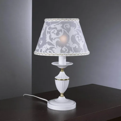Настольная лампа P 9630 P Reccagni Angelo белая 1 лампа, основание белое латунь в стиле классический 