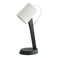 Настольная лампа офисная Union LSP-0673 Lussole белая 1 лампа, основание чёрное полимер в стиле современный 