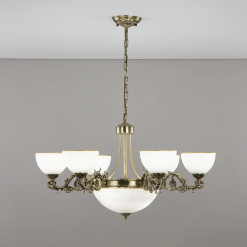 Люстра подвесная Адриана CL405293 Citilux белая на 6 ламп, основание бронзовое в стиле классический  фото 4
