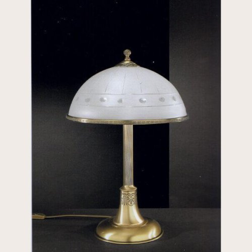 Настольная лампа P 650 Reccagni Angelo белая 2 лампы, основание бронзовое металл в стиле классический 