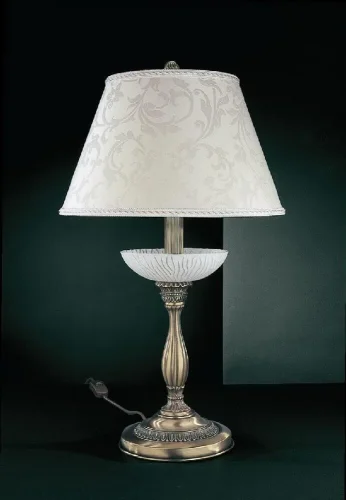 Настольная лампа P 5402 G Reccagni Angelo бежевая 2 лампы, основание античное бронза латунь в стиле классический 