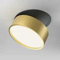 Светильник точечный LED Onda DL024-18W4K-BMG Maytoni матовый золото 1 лампа, основание чёрное в стиле современный хай-тек круглый