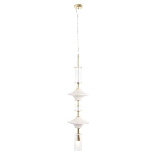 Светильник подвесной VALENCIA SP1.3 GOLD Crystal Lux белый прозрачный 1 лампа, основание золотое в стиле современный 