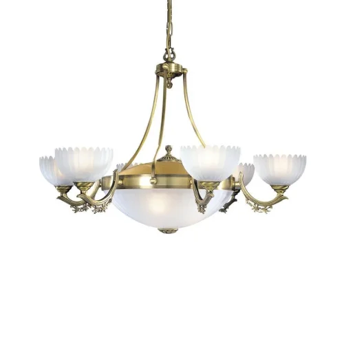 Люстра подвесная  L 3030/6+3 Reccagni Angelo белая на 9 ламп, основание античное бронза в стиле классический 