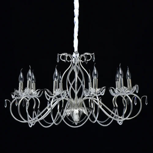 Люстра подвесная Валенсия 299012410 Chiaro без плафона на 10 ламп, основание серебряное в стиле классический  фото 3