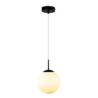 Светильник подвесной Volare A1561SP-1BK Arte Lamp белый 1 лампа, основание чёрное в стиле современный молекула шар
