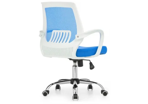 Компьютерное кресло Ergoplus белое / голубое 1971 Woodville, синий/сетка, ножки/хромированный металл/хром, размеры - *1010**** фото 5