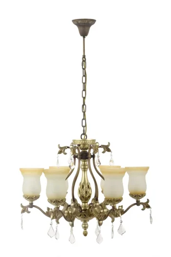 Люстра подвесная Dorato E 1.1.6.600 S Dio D'Arte белая на 6 ламп, основание коричневое в стиле классический 