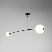 Люстра подвесная FREER S 140715-26 ImperiumLoft белая на 2 лампы, основание чёрное в стиле минимализм 