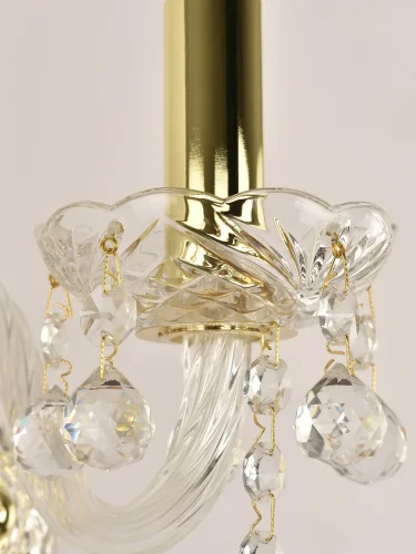 Бра 108B/1/165 G Bohemia Ivele Crystal без плафона на 1 лампа, основание золотое прозрачное в стиле классический balls фото 2