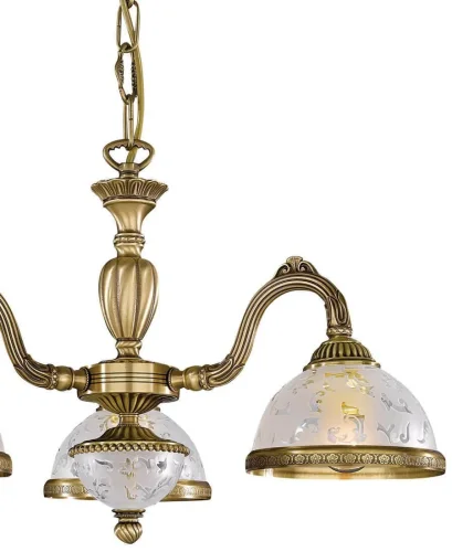 Люстра подвесная  L 6202/3 Reccagni Angelo белая на 3 лампы, основание античное бронза в стиле классический  фото 2
