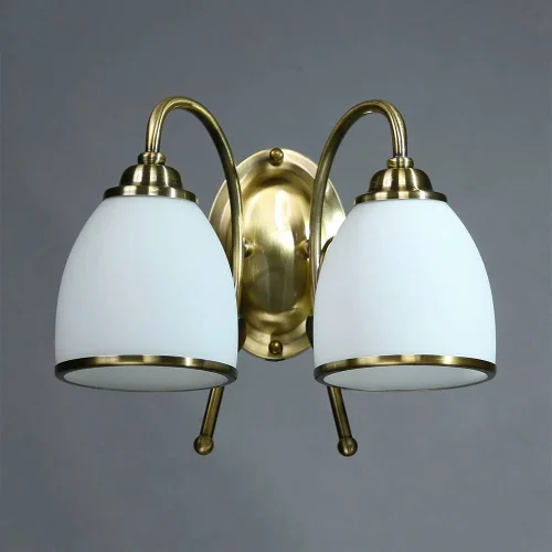 Бра MA02640W/002 Bronze Ambiente by Brizzi белый на 2 лампы, основание бронзовое в стиле современный 