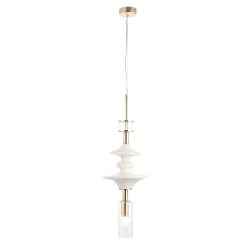 Светильник подвесной VALENCIA SP1.4 GOLD Crystal Lux белый прозрачный 1 лампа, основание золотое в стиле современный  фото 2