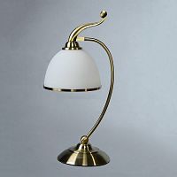 Настольная лампа MA02401T/001 Bronze Ambiente by Brizzi белая 1 лампа, основание бронзовое металл в стиле современный 