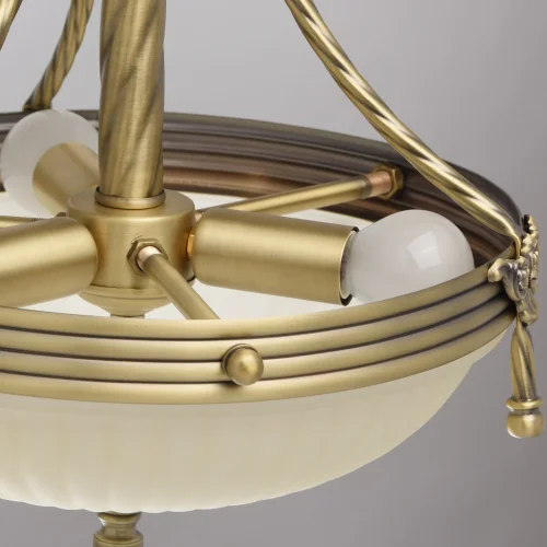 Люстра подвесная Афродита 317010303 MW-LIGHT бежевая на 3 лампы, основание античное бронза в стиле классический  фото 9