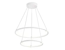 Люстра подвесная LED FL5505 Ambrella light белая на 1 лампа, основание белое в стиле современный хай-тек кольца