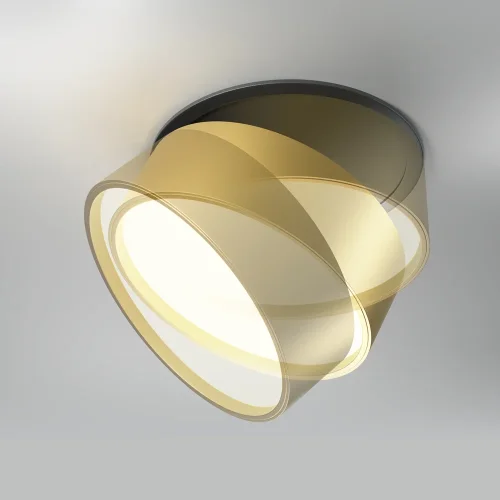 Светильник точечный LED Onda DL024-18W3K-BMG Maytoni матовый золото 1 лампа, основание чёрное в стиле современный хай-тек круглый фото 4