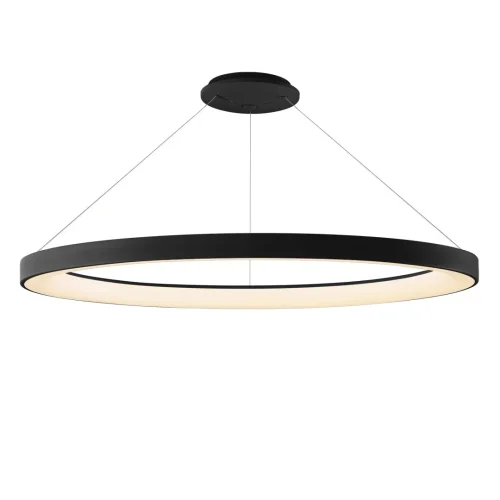 Люстра подвесная LED с пультом Niseko 8646 Mantra чёрная на 1 лампа, основание чёрное в стиле хай-тек современный кольца с пультом фото 2