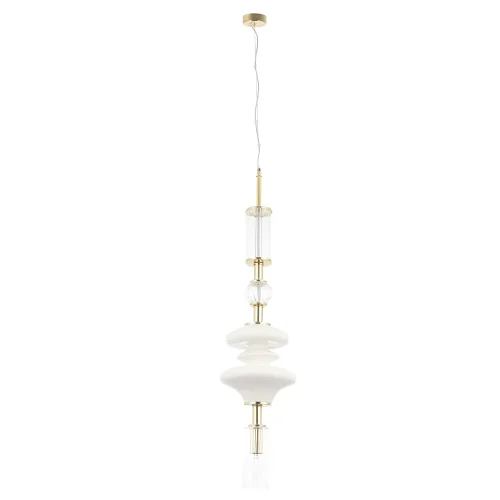 Светильник подвесной VALENCIA SP1.2 GOLD Crystal Lux белый прозрачный 1 лампа, основание золотое в стиле современный 