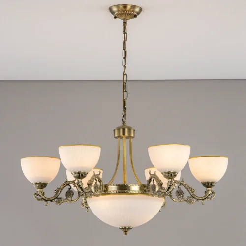 Люстра подвесная Адриана CL405293 Citilux белая на 6 ламп, основание бронзовое в стиле классический  фото 5