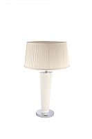 Настольная лампа Pelle Bianca T119.1 Lucia Tucci белая 1 лампа, основание белое кожа металл в стиле классический 