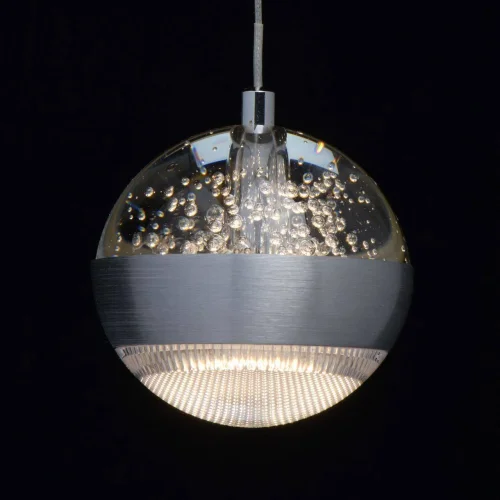 Светильник подвесной LED с пультом Капелия 730010209 MW-Light серебряный 9 ламп, основание серебряное в стиле современный каскад шар фото 5