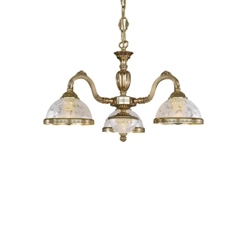 Люстра подвесная  L 6302/3 Reccagni Angelo белая на 3 лампы, основание золотое в стиле классический  фото 2