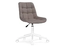 Компьютерное кресло Честер латте (velutto 08) / белый 533174 Woodville, серый/велюр, ножки/металл/белый, размеры - *920***500*600
