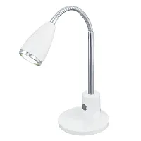 Настольная лампа LED FOX 92872 Eglo белая 1 лампа, основание белое серое хром металл в стиле для кабинета, офиса 