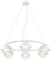 Люстра подвесная 359-003-06 Velante прозрачная на 6 ламп, основание белое в стиле современный 