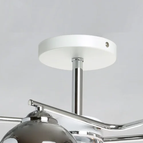 Люстра потолочная Вита 220013106 DeMarkt серая прозрачная на 6 ламп, основание белое в стиле современный шар фото 9