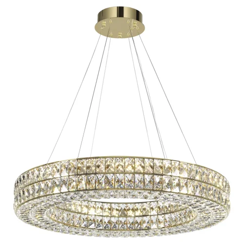 Люстра подвесная LED Panta 4926/85L Odeon Light прозрачная на 1 лампа, основание золотое в стиле современный кольца фото 3