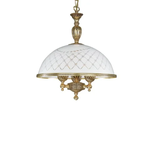Люстра подвесная  L 7102/38 Reccagni Angelo белая на 3 лампы, основание золотое в стиле классический  фото 3