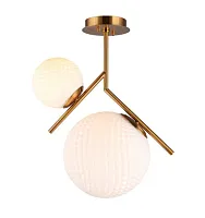 Светильник потолочный Marzena APL.300.07.02 Aployt белый 2 лампы, основание бронзовое в стиле современный шар