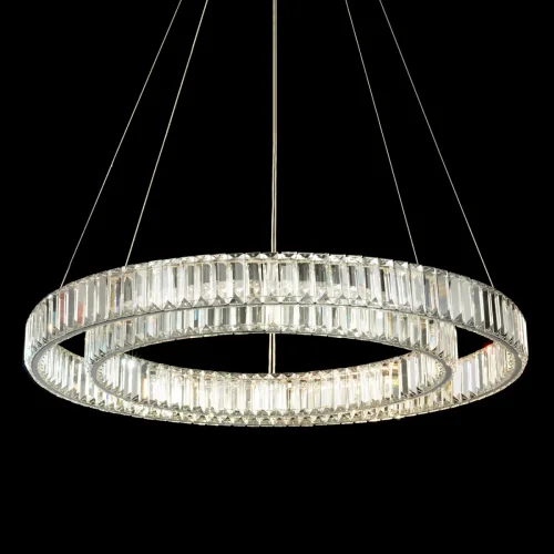 Люстра подвесная LED с пультом Чезаре CL338281 Citilux прозрачная на 1 лампа, основание хром в стиле современный с пультом кольца фото 5
