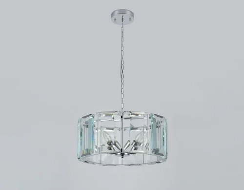 Люстра подвесная Traditional TR5131 Ambrella light прозрачная на 5 ламп, основание хром в стиле арт-деко  фото 3